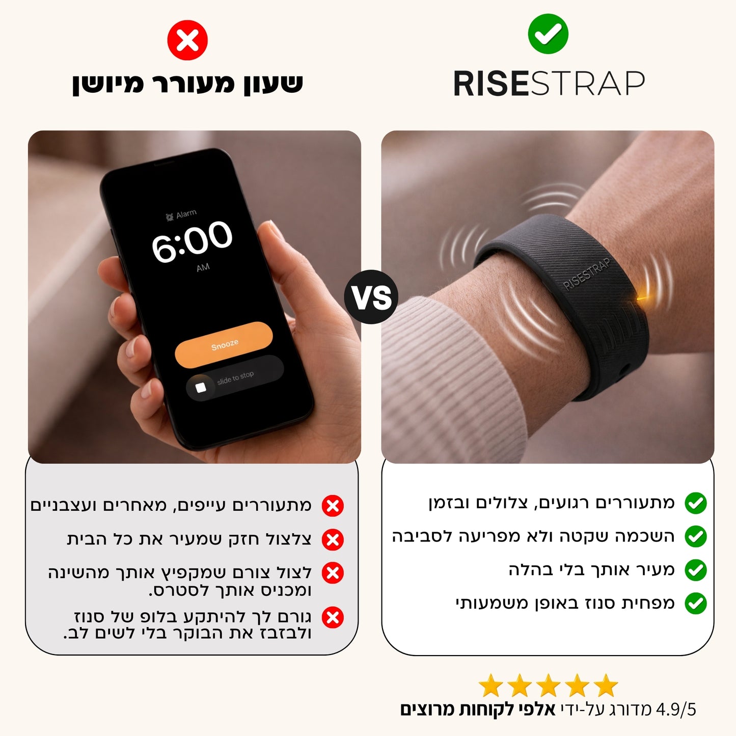 RiseStrap™  רצועת ההתעוררות 100%